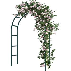 RUBFAC Metal Garden Arch, Wedding & Event Decoration, Garden Trellis for Climbing Plants, Assemble Freely 2 Sizes for Various Climbing Plant Roses Vines Bridal Party Decoration, Army Green, 1 Pack