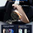 Phone Holder for Car Suction Cup Phone Mount Mag-safe 360 Rotatable Lock[89+LBS Strongest Suction 2800gf Magnetic]Foldable Vacuum Magnetic Phone Stand for iPhone 17 Pro Max/Air/16/Gym/Bathroom Mirror