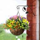 20 Bundles Artificial Fake Flowers for Outdoor Spring Decorations, Faux Plants Flowers UV Resistant for Garden Home Wedding Farmhouse Decor (Multi Color)