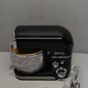 Kitchen in the box Stand Mixer,3.2Qt Small Electric Food Mixer,6 Speeds Portable Lightweight Kitchen Mixer for Daily Use with Egg Whisk, Dough Hook,Flat Beater (Black)