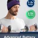 Lullaband Bluetooth Headband Headphones, Sleep Headphones for Side Sleepers, Comfortable Headband with Thin Speaker Microphone Handsfree Gift (Dark Purple)