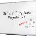 TOWON Magnetic Dry Erase Whiteboard 36x24 in, 3x2 ft, Silver Aluminum