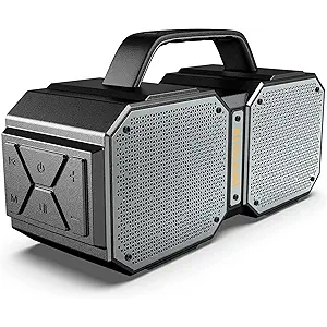 BUGANI Bluetooth Speaker, Shock Portable Bluetooth Speaker, Bluetooth 5.3, Waterproof, Wireless Speakers, 60W Super Power, Outdoor Speaker, Black(New Model)