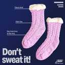 2 x Slipper Socks for Women - Warm, Cozy Socks w/Grippers (Blue)
