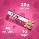 Quest Nutrition White Chocolate Raspberry Protein Bars, 20g Protein, 1g Sugar, 5g Net Carb, High Fiber, Gluten Free, Keto Friendly, 12 Count (EXP 03/19/26)