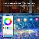 Pool Lights for Inground & Above Ground Pool 8 Pack, IP68 LED Pool Lights with App & Remote Control, RGBIC Color, Underwater Swimming Pool Lights with Timer, Music Sync