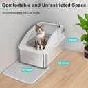 Stainless Steel Litter Box | XXL Deepened 8" Design Enclosed Box with Lid for Big Cats | High Sided, Anti-Urine Leakage | Non-Stick Bottom & Includes Litter Mat & Metal Scoop
