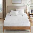 Serta Microfiber Zoned Control Heated Mattress Pad with 10 Heating Levels, Queen Size, Ivory