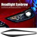 Headlight Eyebrow Trim 2 Pcs Headlight Eyebrow Front Left Right Black Light Eyelid Trim Cover Replacement for 2016?2018