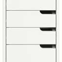 Jela Original Euro Roll Cart, Solid Wood, 6+2 Drawer Narrow Drawers Roll Carts, White