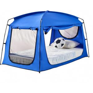 Privacy Sleep Indoor Bed Tent for Adults Kids, Portable Blackout 90% Canopy Tents with 3 Doors Breathable Mesh Windows, Tw"