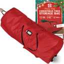 Holiday Cheer Christmas Tree Storage Bag with Wheels – Heavy Duty Christmas Tree Bag Fits Up to 7.5ft Tall Artificial Christmas Tree, Waterproof, Durable Handles & Zipper – Xmas Tree Storage Bag (Red)