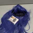 karlery Women Adult Long Straight Blue Wig with Bangs Halloween Cosplay Party Costume Wig