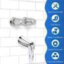 Enhon Shower Knobs 2 Piece Replacement, Compatible with Pfister Verve Tub Shower Handle Replacement, 2 Faucet Handle Trim Kit for 5-1/2 inch High, 12 Tooth Broach Stem Cartridge(Polished Chrome)
