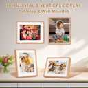 Picture Frame 8x10 inch, Natural Beech Wood Photo Frame Displays 6x8 Inch with Mat or 10x8 without Mat, with High Clear Acrylic, Landscape or Portrait Orientation, Wall-Mount & Tabletop