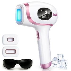 Laser Hair Removal for Women & Men, IPL Hair Removal Device, 3-in-1 Multi-function Skincare, Sapphire Ice Cooling Contact, 9 Strengths, Safe & Painless Hair Remover for Whole Body Use at Home