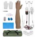 Ultrassist Phlebotomy Practice Arm Kit Dark Skin, IV Arm for Nursing Practice with Carrying Bag, Fake Arm with Fake Blood for Phlebotomy