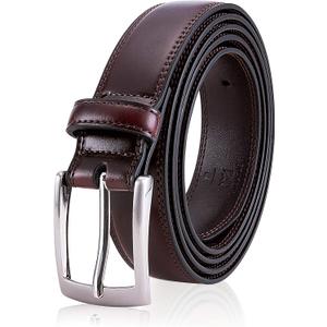 MILORDE Men's Genuine Leather Dress Belt, Handmade, 100% Cow Leather, Fashion & Classic Designs for Work Business and Casual