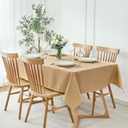 maxmill Weaved Texture Rectangle Tablecloth Water Resistant Wrinkle Free Spill-Proof, Soft Table Cloth for Dining Room Decoration, Banquet Parties Event Holiday Dinner, 60 x 84 Inch Beige