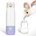 Portable Bottle Warmer for Travel, Bottle Warmer On The Go with Quick Heating, Preset Modes and Precise Temperature Control, Water & Milk Warmer with Long Battery Life, Purple