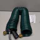 Coil Hose 25FT EVA Coil Garden Hose With 3/4'' Brass Connector Coiled Water Hose Lightweight And No Kink Includes 7 Patterns Spray Nozzle For Outdoors Lawn Watering Car Washing