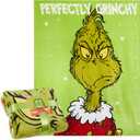 The Grinch Throw Blanket, Soft & Warm Fleece Christmas Blanket, Warm Lightweight & Fluffy Throw, Cozy Bedroom Accessories, Secret Santa Xmas Gifts (Green) (59x51.2inch)