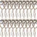 Hotop 60 Pieces 1.26 Inch Metal Drapery Curtain Rings Curtain Hanging Rings and 60 Pieces Metal Drapery Pin Hooks for Drapes Window Door Shower (Champagne Gold)