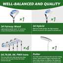 XDriveMax 8-Piece Left Hand Complete Golf Club Set for Men , Wood, Hybrid, Irons, Putter & Bag - Beginner Friendly, High Distance & Accuracy