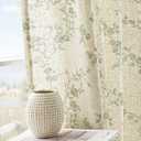 jinchan Linen Floral Curtains for Living Room 84 Inch Length Sage Green Printed Curtains Back Tab French Country Farmhouse Flower Patterned Drapes Bedroom Window Curtain Set 2 Panels