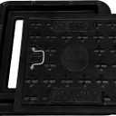 12x12 inch Manhole Cover and Frame,Overall Size 16x16,Clear Opening Size 9.5x9.5,Embedded Fiberglass Polymer Sewer Cover with Handles,Reinforced Steel Non-Slip Recessed Septic Tank Covers