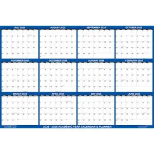 32x48 SwiftGlimpse 2025-2026 Academic Wall Calendar Dry Erase Erasable, XLarge, Wet & Dry Erase Laminated, JULY 2025 to JUNE 2026 ONLY