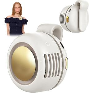 Portable Clip-On Fan, Mini USB Rechargeable 360 Rotatable Fan, 3-Speed Silent Mini Bladeless Fans