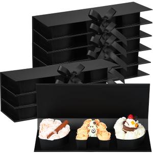 Trandraft 8 Pcs Father Day Gifts Box with Lids Dad Letter Cardboard Flowers Decorative Box Charcuterie Fillable Floral Bouquet Florist Packaging for Men Grafather Birthday Party(Black)