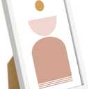 upsimples 4x6 Picture Frame Set of 3, Made of High Definition Glass for 4 x 6, Wall and Tabletop Display Thin Border Photo Frames for Home Decor, White