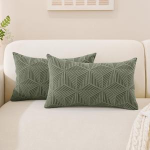 SYSLOON Decorative Throw Pillow Covers 20x12 Inch Set of 2,Pillow Covers for Couch Square Cushion Cases Pillowcases Home Decor Living Room Bed,Beige Yellow