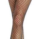 QWD Black Fishnet Tights For Women High Waist Tummy Control Shapewear Leggings Fishnet Pantyhose (Medium)
