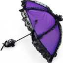 Victorian Lace Parasol Umbrella | Elegant & Unique Gothic Parasol for Cosplay & Sun Protection | Victorian Gothic Look (Purple & Black)