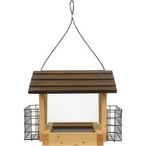 Wild Wings WWCF28 3-Quart Hopper with Suet, Wood Roof (Cedar with Wood Roof)