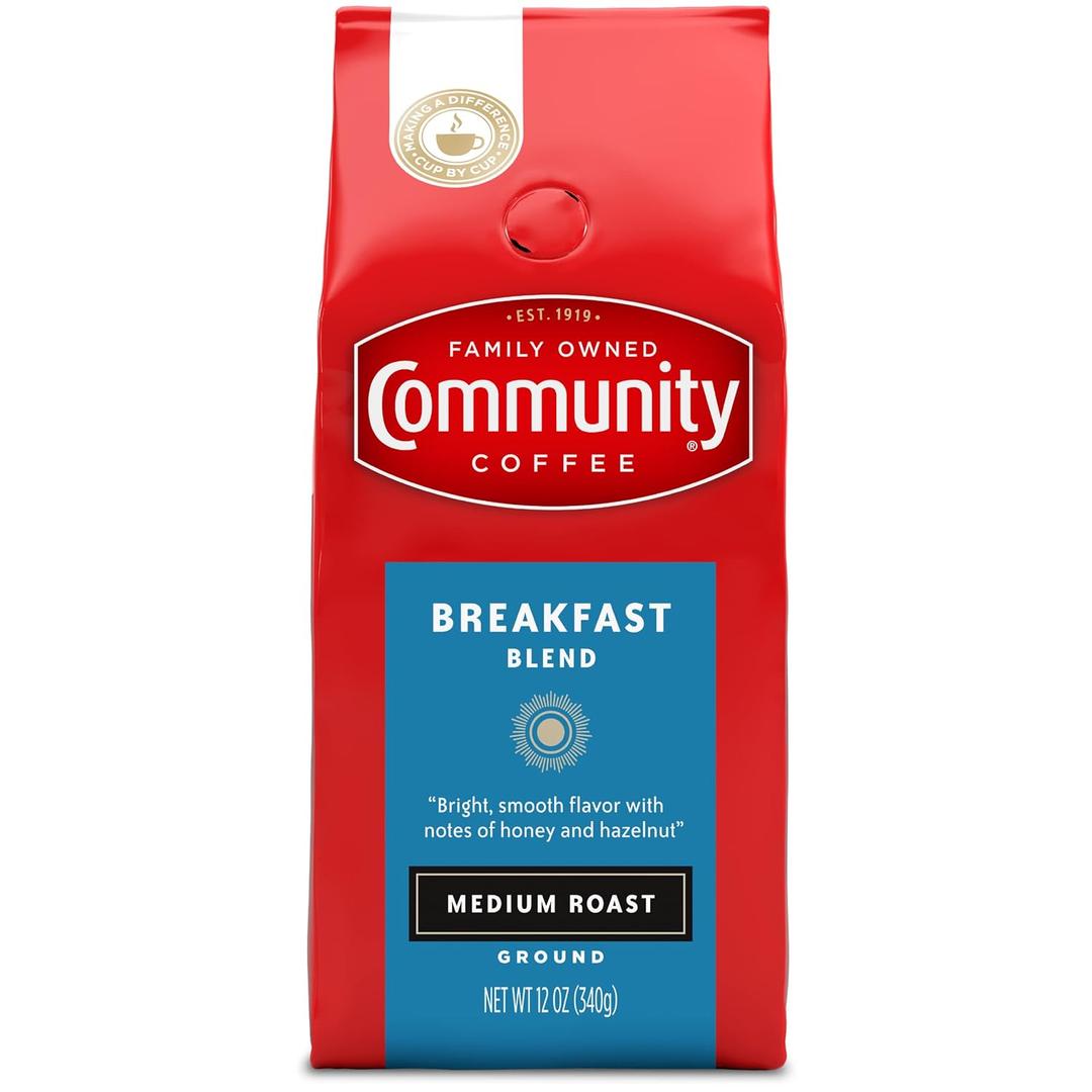 Community Coffee Breakfast Blend, Ground Coffee, Medium Roast, 12 Ounce Bag (Pack of 1) (EXP 05/23/26)