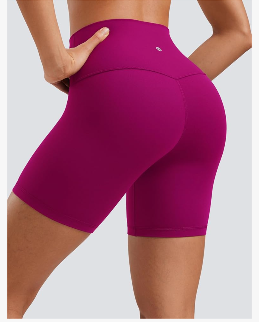 CRZ YOGA Womens ButterLuxe Biker Shorts 6 Inches - High Waisted Workout Running Volleyball Spandex Yoga Size Large