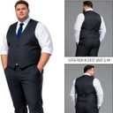 GATMSTZ 3 Piece Suit for Men Big and Tall Classic Fit Men Tuxedo Suit Set Jacket Vest Pants (Charcoal, Size 64)