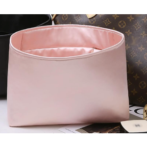 Hazreko Luxury Silk Purse Organizer for NEVERFULL MM - Silky Smooth Handbag Insert with Hidden Zipper, Lightweight and Supportive Tote Shaper for Elegant Storage(Pink)