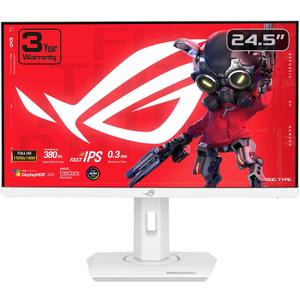 ASUS ROG Strix 25 (24.5-inch viewable) 1080P HDR Gaming Monitor (XG259QNG-W) - White, Full HD, 380Hz, 0.3ms, Fast IPS, Low Motion Blur Sync, FreeSync Premium, DisplayWidget, Ergonomic