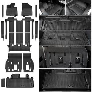Floor Mats Set for 2021-2025 2026 Toyota Sienna (Only for 7 Seats), All Weather TPE Backrest Mat Trunk Lower Well Mat Cargo Liner Door Sill Guards Accessories (7 Seats Full Mats Set)