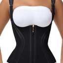 SHAPSHE Waist Trainer for Women Tummy Control Corset Sport Workout Body Shaper Compression Vest for Postpartum Gym with strap (Small, Black-high Compression)