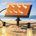 Brightever 100FT Solar String Lights Outdoor Waterproof with Remote, 36+2 Shatterproof ST38 LED Bulbs, Dimmable Patio Lights Solar Powered, 3 Lighting Modes Solar Lights for Backyard, Garden, Deck