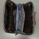 BOYATU Travel Makeup Bag Cosmetic Bags for Women: 3 Pcs Set Large Portable Make up Bag with Handle - Vegan Leather Toiletry Bags with Compartments - Makeup Organizer for Travel Essentials(A-1-Coffee)