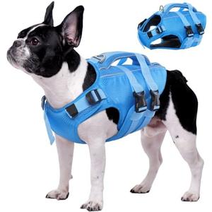 Kuoser Dog Life Jacket High Flotation, Reflective Dogs Life Vest for Swimming Boating, Adjustable Small Medium Large Dog lifejacket, Lightweight Dogs Life Preserver Rescue Handle Spring Summer Pool, Small