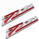 2X Large Size Z71 RH LH Side Fender Emblem Nameplate Badge Decal Replacement for 2019-2021 Chevy Silverado (Chrome Red)
