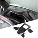 Interior Upper Dash Instrument Panel Cover Fit for Chevrolet Corvette C8 Stingray 2020-2024, ABS Center Console Upper Dash Board Trim Frame Decorative, 4PCS (Carbon Fiber Pattern Black)